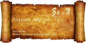 Zsizsek Nóra névjegykártya