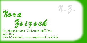 nora zsizsek business card